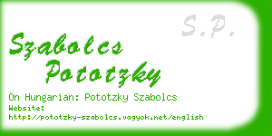 szabolcs pototzky business card